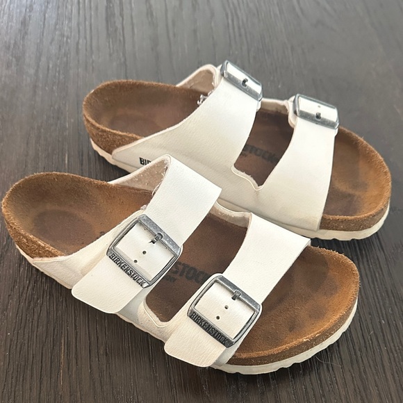 Birkenstock Shoes - Birkenstock White Double Strap Sandals